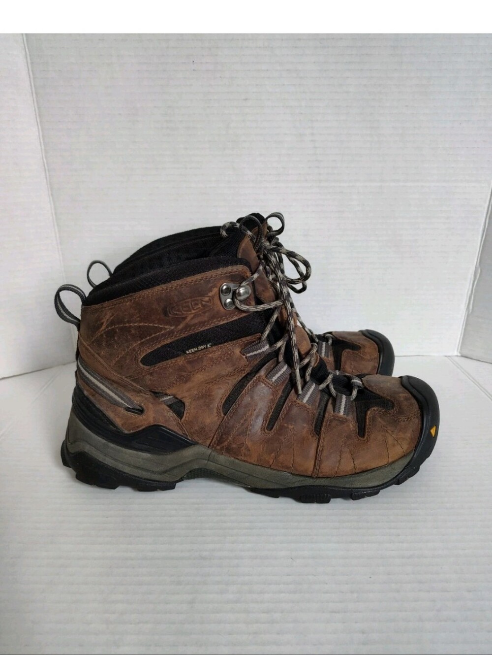 Keen Gypsum Mens 10.5 Brown Leather Hiking Boots Waterproof Mid Height Trail